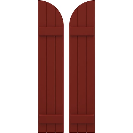 Americraft 3-Board (2 Batten) Wood Joined Board-n-Batten Shutters W/ Arch Top, ARW101BQ311X39MRH